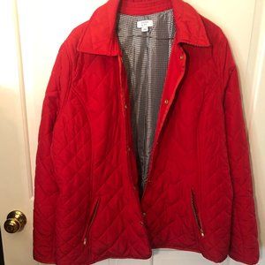 Red Quilted Crown & Ivy Coat